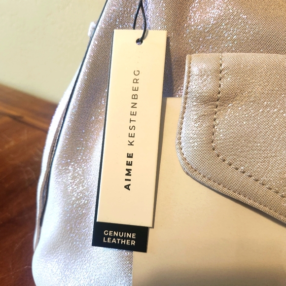 Aimee Kestenberg Leather Expandable Shopper Mystic Metallic Lovers Lane Bag - Picture 6 of 16